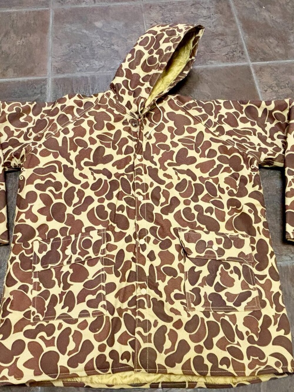 ~~Ozark Trail Jacket Men's LG Camouflage Rain Coat Hooded Waterproof Lined..VGUC